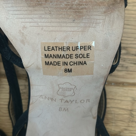 Ann Taylor Black Suede Ankle Strap Sandals Size 8 - Picture 4 of 5